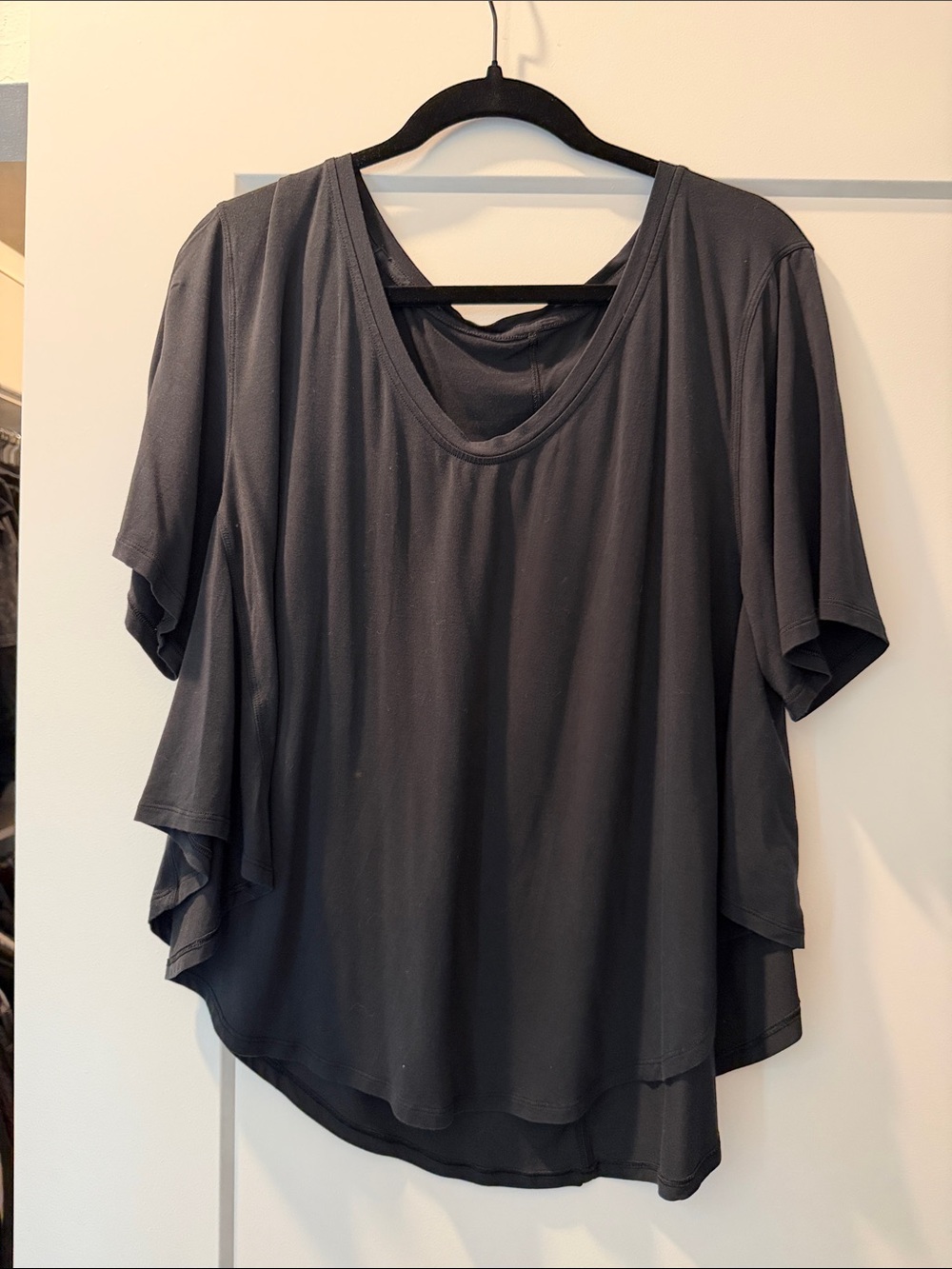 lululemon athletica Black Flowy Short Sleeve Top